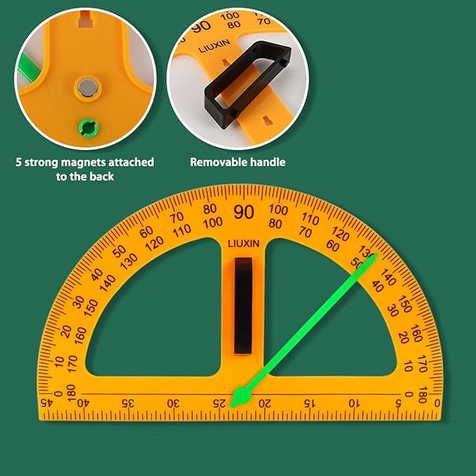 Magnetic Geometry Tool, Protractor, Triangle Rulers Easy Attachment Blackboard - Image 8