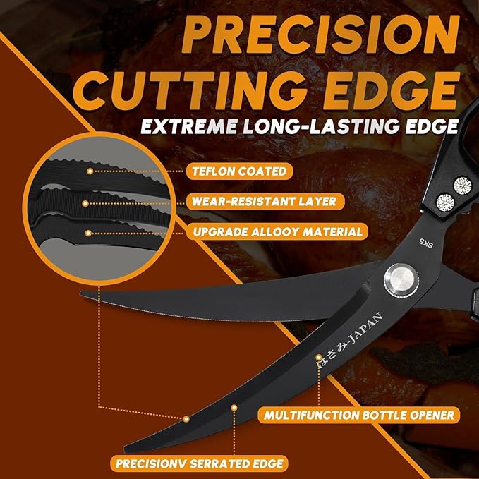 HUUSK Kitchen Scissors Set Black - Image 3