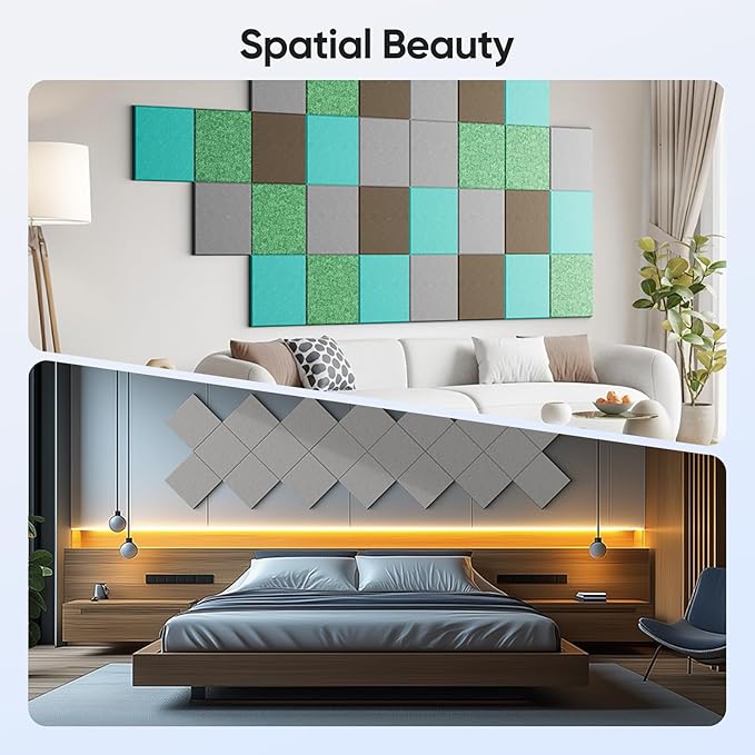 UNECHO 12 Pack 12" X 12" X 0.4" Acoustic Panels - Image 5