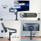 VIVO Premium Aluminum Tall Extended Monitor Arm - Image 7