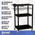 Norwood Commercial Furniture Mobile Utility AV Cart - Image 3