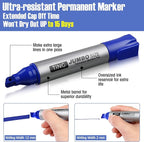 Fuutreo 32 Pcs Jumbo Permanent Markers Bulk Large Chisel Tip Permanent Markers - Image 3
