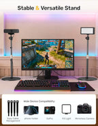 Webcam Tripod Stand for Desk Height Adjustable & 360° Swivel Webcam Mount - Image 4