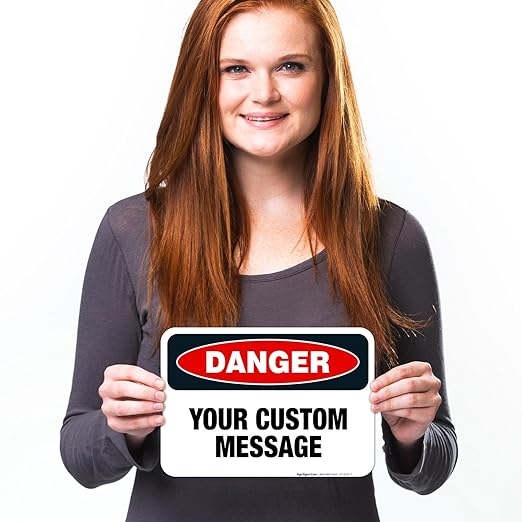 Custom Danger Sign, OSHA Sign, 10x7 Inches, 4 Mil Vinyl Decal Stickers Weather - Image 4
