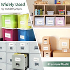 NIUBIER Storage Bin Labels, 42 Pack 4x6 Index Card Holder, Removable Tote - Image 4