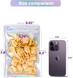 5.5x7.8 inch Holographic Packaging Bags, Resealable Foil Pouch Mylar Sample Bag - Image 2