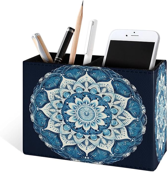 Famame Round Blue Mandala Pencil Holder - Image 2