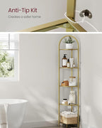 VASAGLE 5-Tier Corner Shelf Stand, Corner Bookshelf, Bathroom Organizer - Image 5