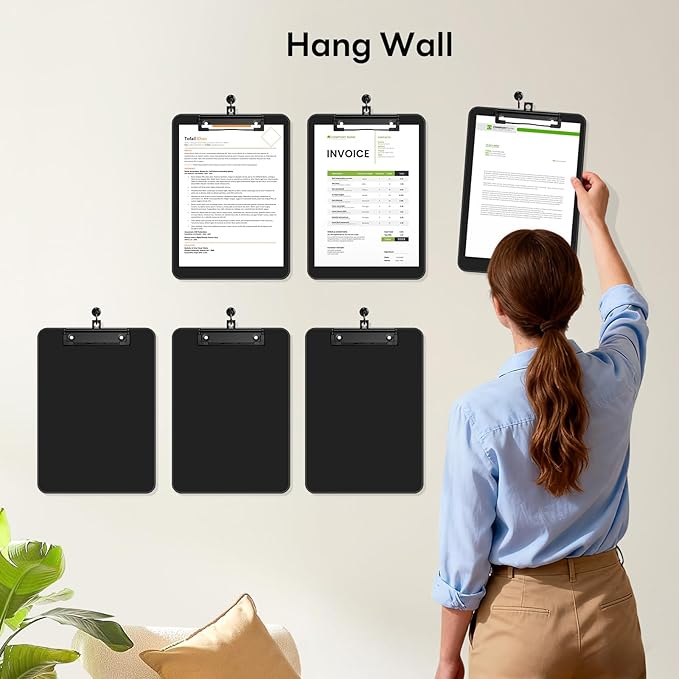 Zoenley A4 Plastic Clipboard Set of 12, 8.5 x 11 Clip Board - Image 5