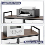 Rolling Storage Cart with 12 Drawers, Wooden Tabletop Utility Cart - Image 6