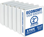 Samsill 2 Inch 3 Ring Binders, Made in USA, Economy Round Ring, 425 Sheet