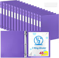 Henoyso 48 Pcs 3 Ring Binder 0.5 Inch Round Fits Letter Size 8.5'' x 11'' Paper by Henoyso