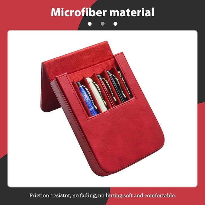 MIVLXLX Leather 6 Fountain Pen/Pencil Tray Case, Magnetic Closure - Image 3