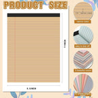 Fuutreo 8 Pcs 8.5'' x 11'' Colored Legal Pad Writing Pads Narrow Ruled 50 - Image 2