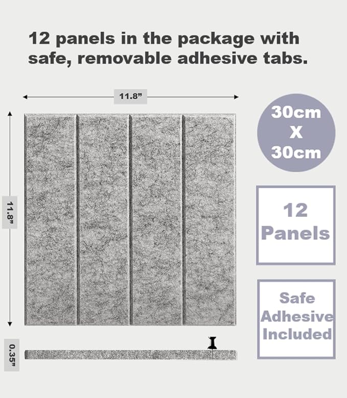 DECORITA Felt Bulletin Board Tiles | Modern Cork Board Alternative | Large Cork - Image 2