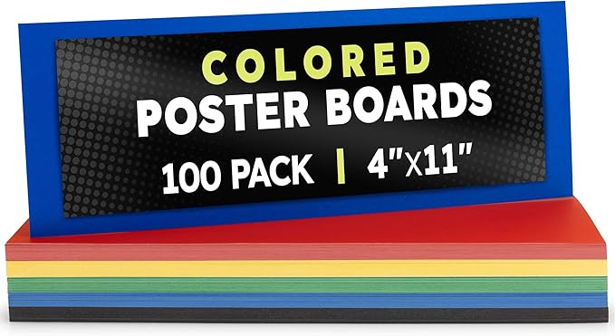Hygloss Small Colored Poster Board 4x11 by HyglossProductsInc