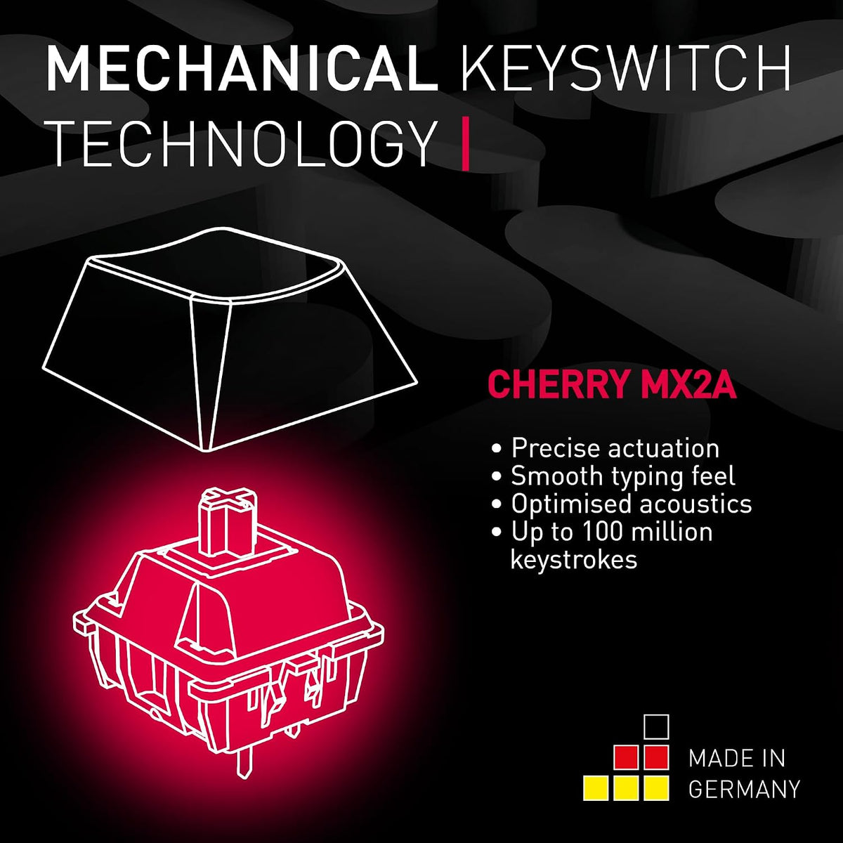 Cherry MX 3.0S Wireless, Mechanical Gaming Keyboard, Bluetooth, 2.4 GHz &...