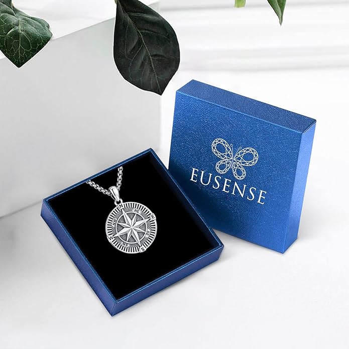 Compass Necklace for Women Men 925 Sterling Silver Pendant Urn Necklaces for - Image 4