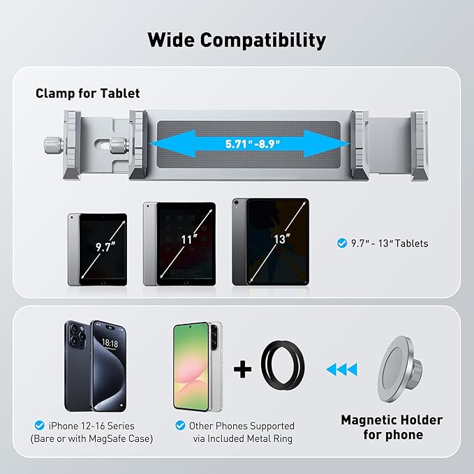 AboveTEK 2-in-1 Phone & iPad Stand, Magnetic iPad Stand - Image 4