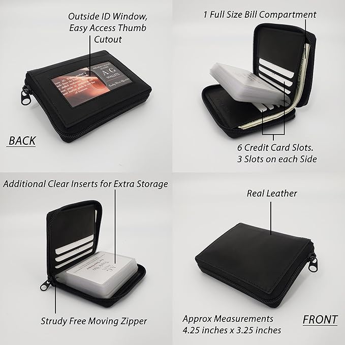 ag wallets Mens Zip Around Leather Wallet - Image 5