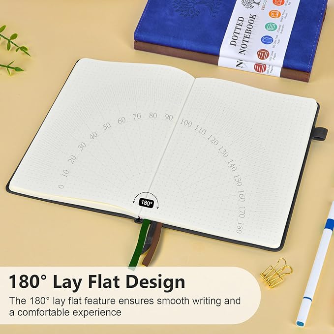 PERCUN Dotted Journal Notebook for Men & Women, 160 Pages Dot Grid notebook for - Image 5