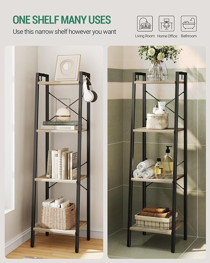 Hzuaneri Ladder Shelf, Bookshelf Bookcase, Freestanding Corner Storage Shelve - Image 6