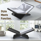 Solid Wooden Book Stand 16" x 9.5" x 6" Extra Large Display Stand | Open Book Holder Stand, Wood Book Display Stand for Coffee Table Books, Cookbooks, Bibles & Magazines