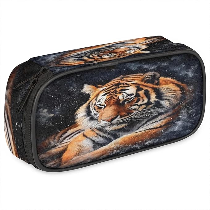 Pardick Pencil Case，3D Tiger Big Capacity Pencil Pouch Coin Pouch Stationery by Pardick