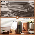 KIRIGEN Wood File Mail Organizer 7 Slots File Paper Holder Desktop Wood - Image 3