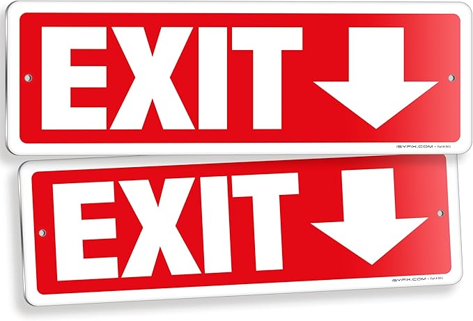 iSYFIX Exit Signs 2 Pack 12x4 Inch by iSYFIXPREMIUMSIGNS