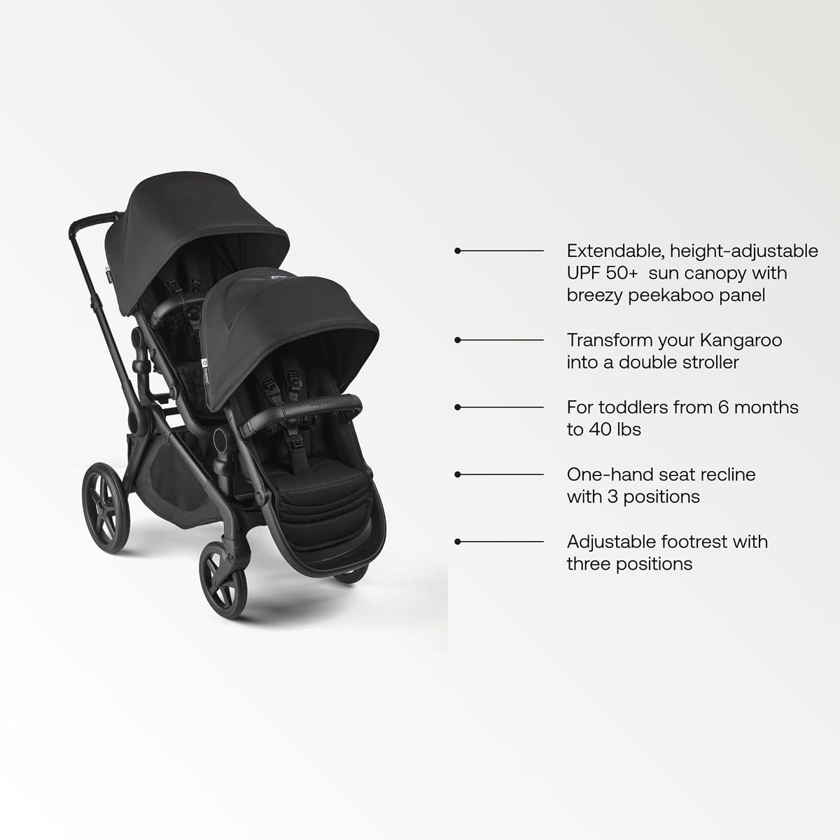 Bugaboo Kangaroo Sibling Seat for Double Stroller Conversion - Forest Green