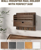 Rebee Vision Farmhouse Wood Mail Organizer Wall Mount - Image 5