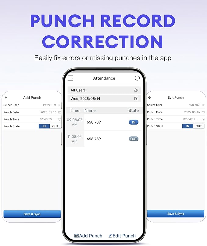 NGTeco APP Time Clock, Fingerprint & PIN Times Clock - Image 4