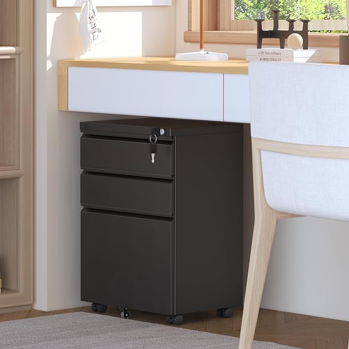 INTERGREAT 3 Drawer Mobile File Cabinet - Image 7