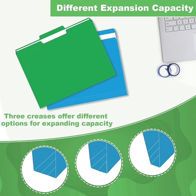 File Folder, HERKKA 30 Pack 1/3 Cut Tab File Folders, Colored File Folders - Image 4