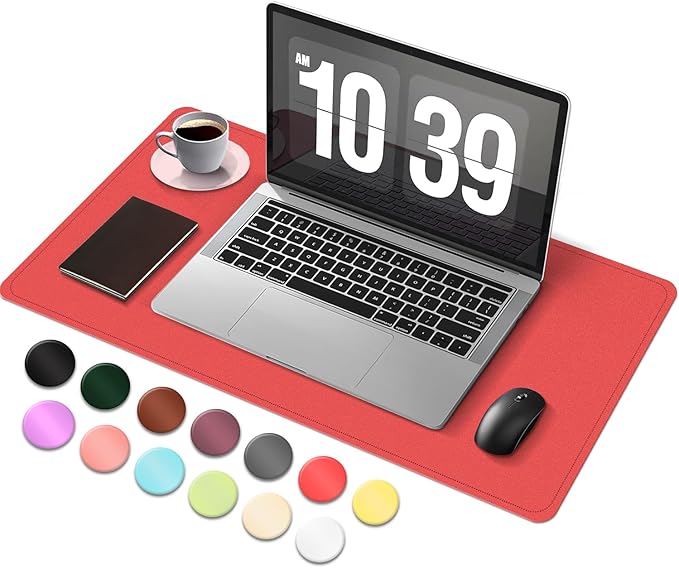 Leather & Suede Desk Cover | Non-Slip Large Mouse Pad | Waterproof Office & by BLESWIN