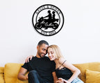 HYTSIGN Personalized Biker Couple Metal Sign, Custom Motorcycle Rider Wall Art - Image 3