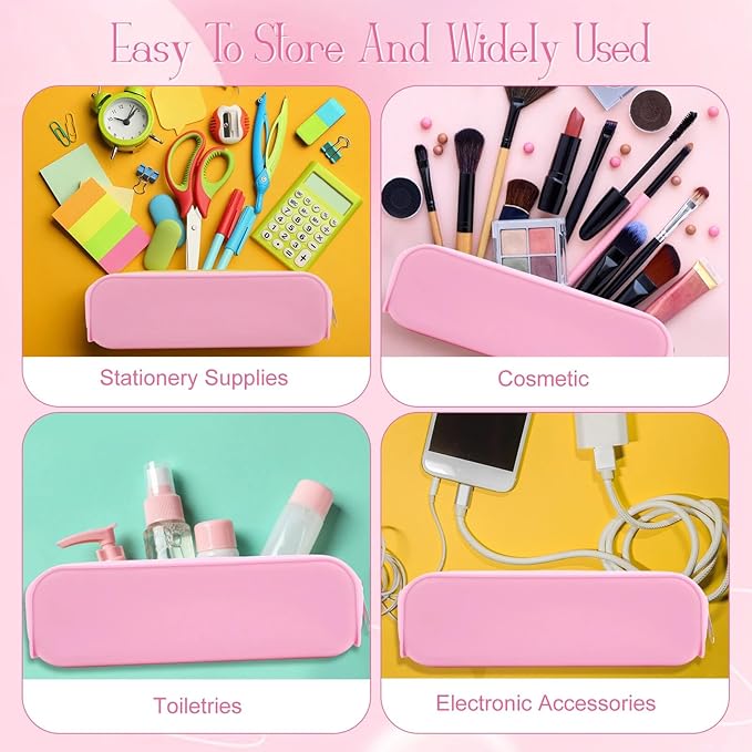 Feifeiya 8 Pcs Silicone Pencil Case Pen Zipper Pouch Bags Aesthetic Back to - Image 7