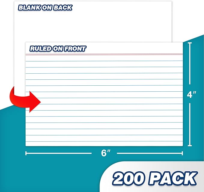 Chell Extra Heavyweight Ruled Index Cards 4x6 Inch, No Bleed-Through, Ruled - Image 3