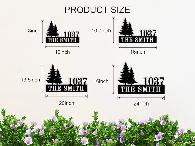 Personalized Pine Trees House Number Metal Sign Custom Address Metal Signs - Image 5