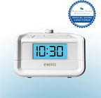 homedics dual alarm digital fm clock radio time showing dimensions