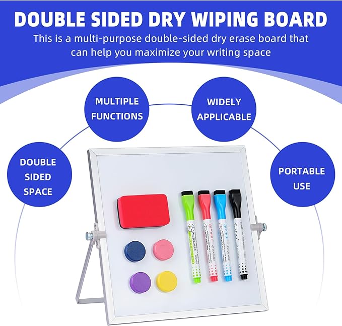 MXG 10x10 Inch Magnetic Dry Erase Board, Double Sided Small Whiteboard - Image 5