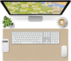 Bloss Beige Desk Mat 23.6" x 13.8", Desk Matt by Bloss