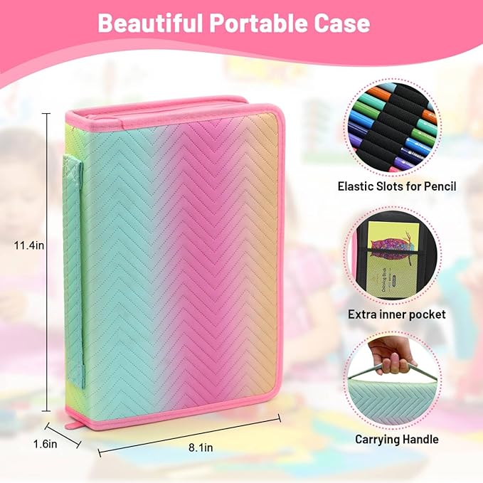 Daerthotk Colored Pencil Case 72 Slots Pencil Holder - Image 3
