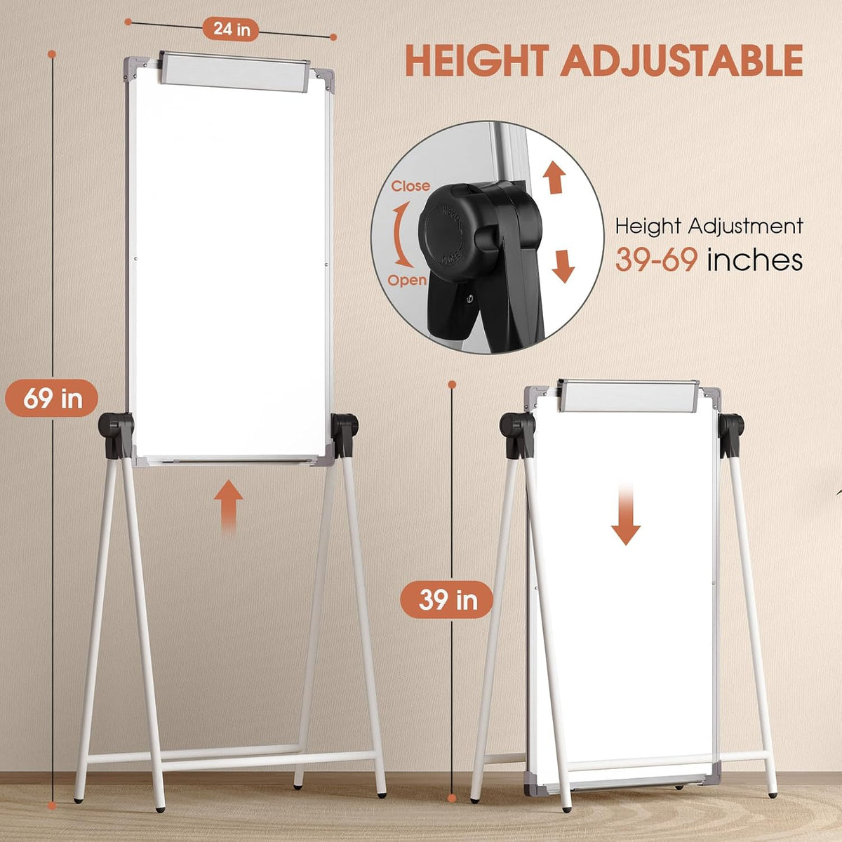 MaxGear Magnetic Whiteboard Easel 36'' x24'', Dry Erase Board...