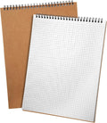 Engrowtic 2 Pack Top Spiral Graph Paper Notebooks 8.7 X11.4 Inch A4 Grid Paper by Engrowtic