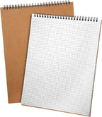 Engrowtic 2 Pack Top Spiral Graph Paper Notebooks 8.7 X11.4 Inch A4 Grid Paper by Engrowtic