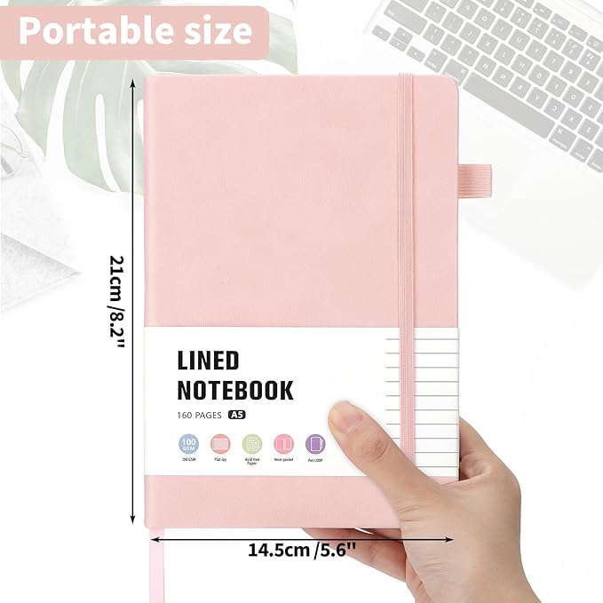Thboxes 160 Pages Lined Journal Notebook, 5.71" X 8.27" Writing & Journaling - Image 3