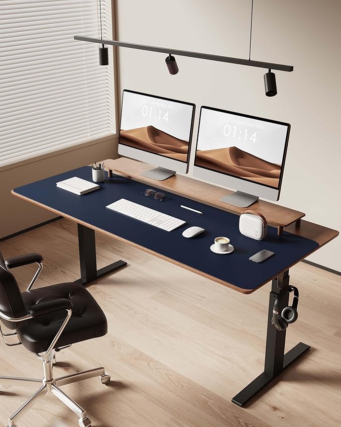 YSAGi Leather Desk Pad Protector, Office Desk Mat, Large Mouse Pad, Non-Slip PU - Image 3