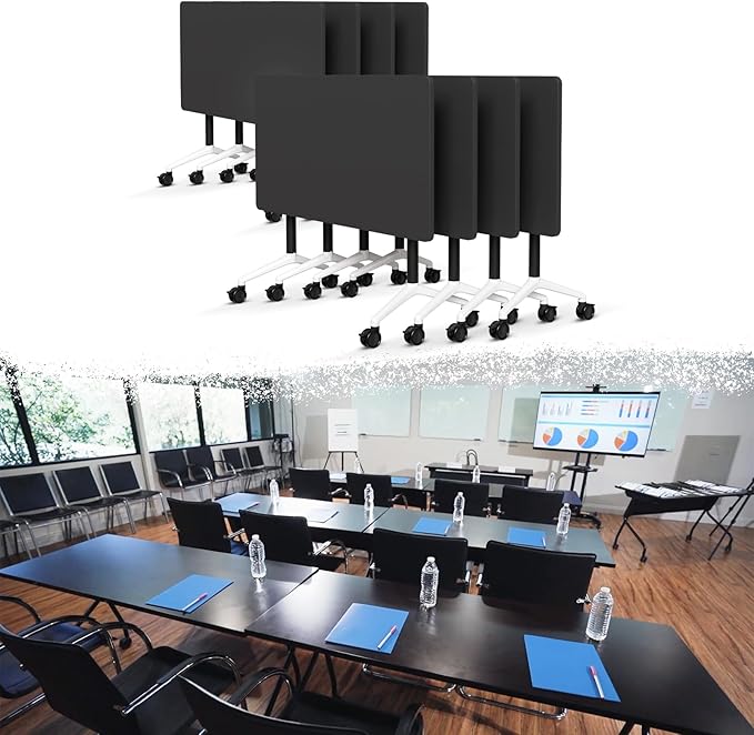 Goakwwuz Conference Room Table, Folding Conference Tables, Thicken Grey Tabletop by Goakwwuz